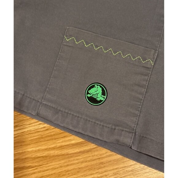 Crocs Medical Apparel XXLT Charcoal Grey Short Sleeve V-Neck Scrub Top With Pock - Picture 2 of 7